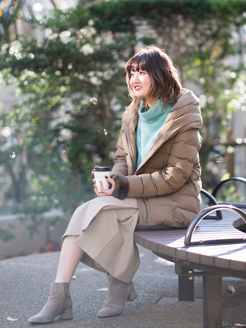 〖美品〗SHIPS　ベージュ フード付きロングダウンジャケット　サイズ38 SHIPS（シップス） ダウンコート 38 ベージュ系その他 レディース