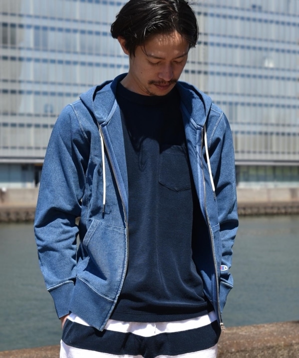 Champion Ships 別注 リバースウィーブ R 9 4oz インディゴ ジャージー ジップアップ パーカ トップス Ships 公式サイト 株式会社シップス