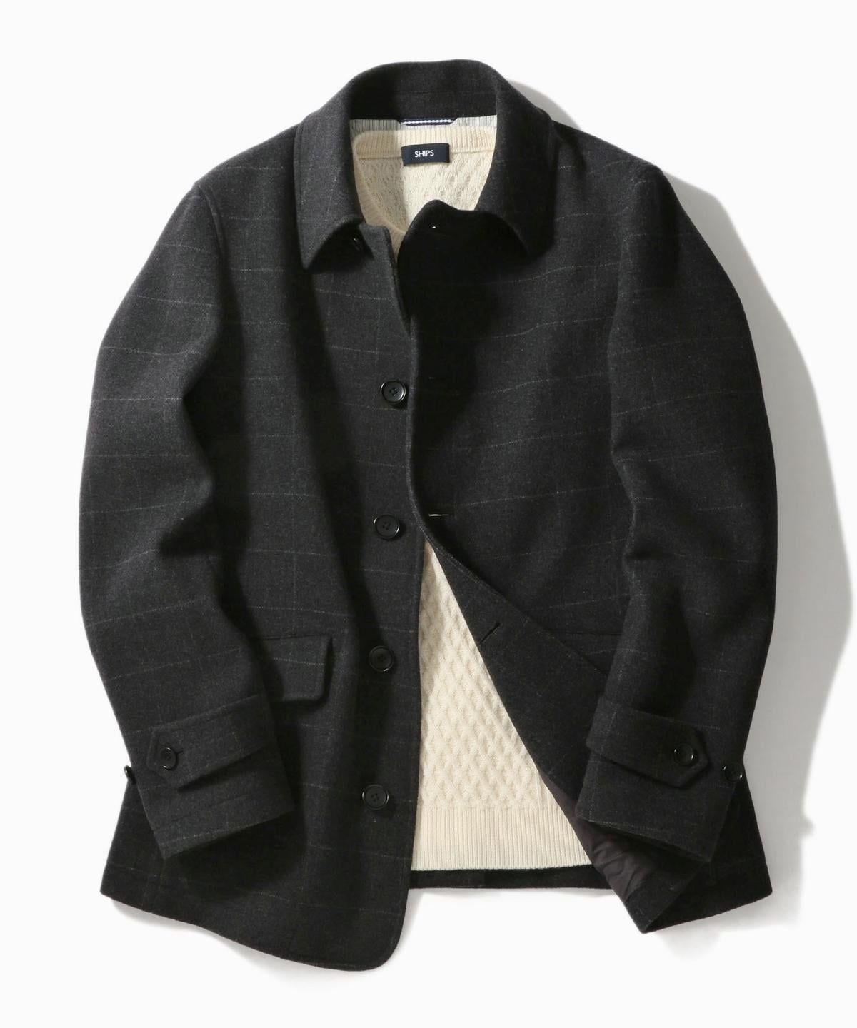 Sc スーパー140 S Ex Fine Wool メルトン シングル ピーコート チェック アウター ジャケット Ships 公式サイト 株式会社シップス