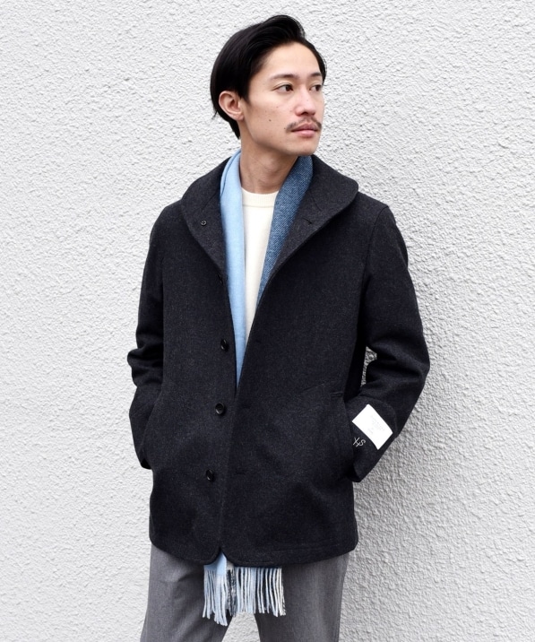 Web限定 Ships スーパー140 S ウール カシミヤ ワンポイント ロゴ ショールカラー メルトン ショート コート アウター ジャケット Ships 公式サイト 株式会社シップス