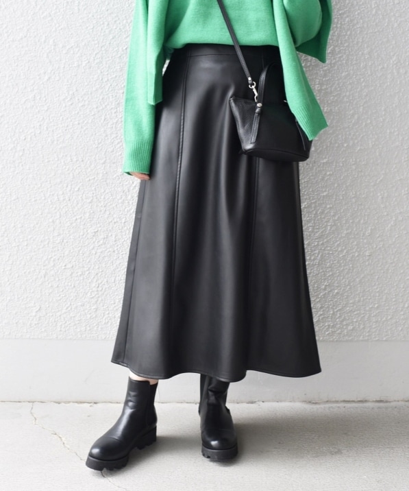 ○日本正規品○ フェイクレザースカート - ロングスカート - revista ...