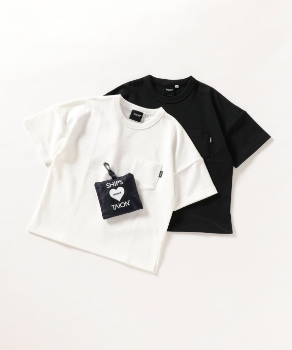 Web限定 Ships Kids別注 Taion 2枚パック ポケット Tee エコバッグ セット 100 160cm Tシャツ カットソー Ships 公式サイト 株式会社シップス