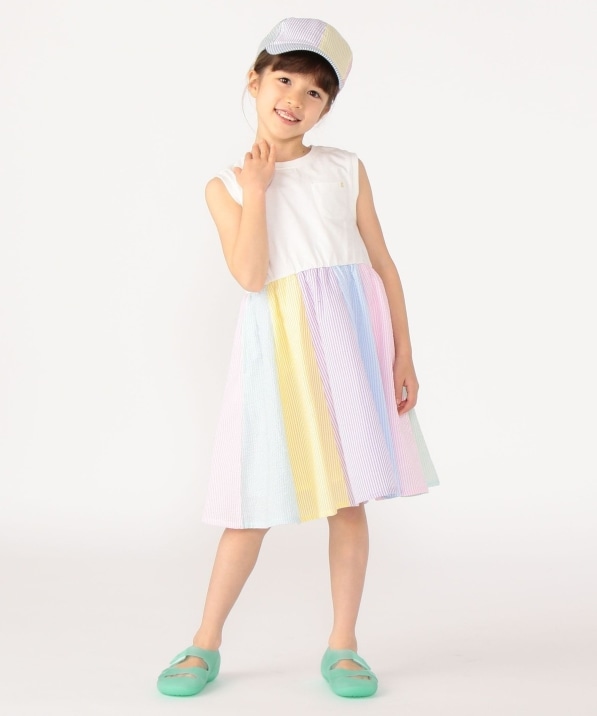 Ships Kids パネル ストライプ ノースリーブ ワンピース 100 130cm ワンピース Ships 公式サイト 株式会社シップス