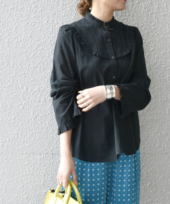 Ships Any フリル スタンドカラー ブラウス ウォッシャブル シャツ ブラウス Ships 公式サイト 株式会社シップス