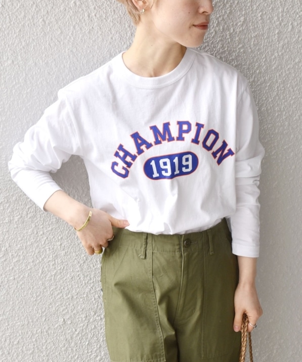 Champion カレッジ ロゴ ロングスリーブ Tシャツ White Tシャツ カットソー Ships 公式サイト 株式会社シップス