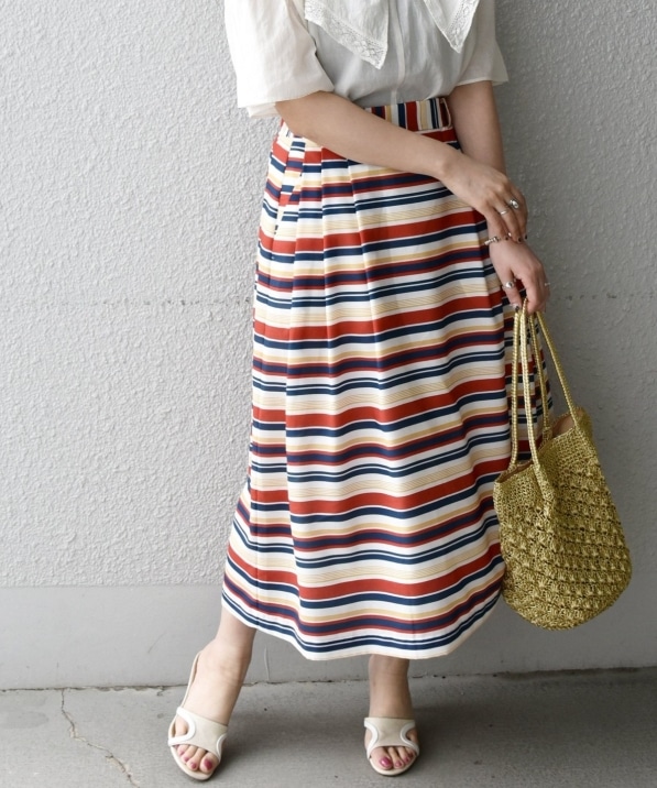 Ships Any Paris Authentique マルチボーダー タック スカート ウォッシャブル スカート Ships 公式サイト 株式会社シップス